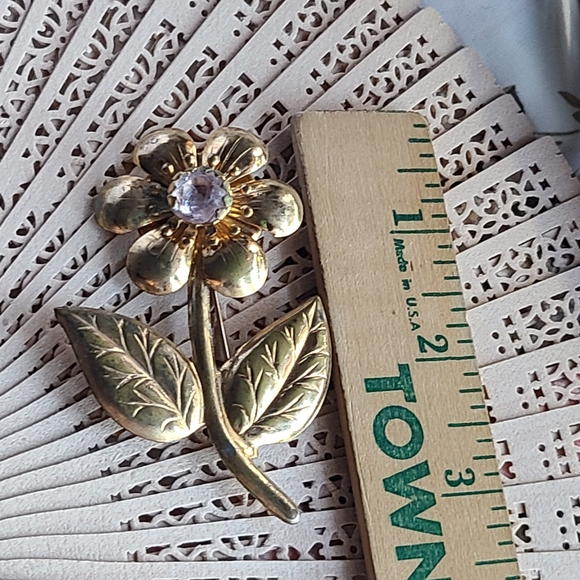 Antique Gold and Silver Floral Brooch - Picture 3 of 8